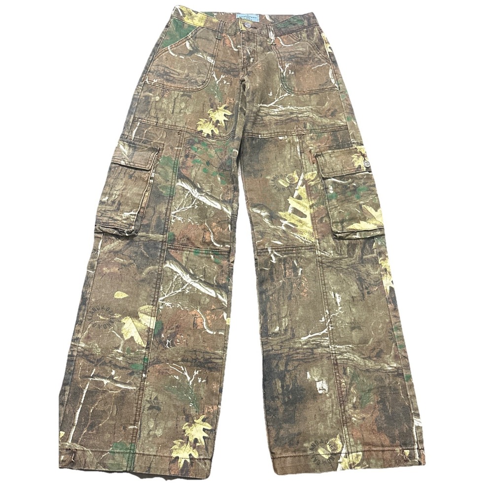 Revice Denim Womens The Amelia Oakland Baggy Wide Leg Camo Cargo Pants Size 24